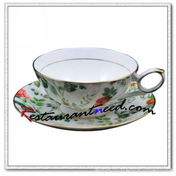 B161 200ml YAMI Salix Leaf Tea Cups &amp; Saucers 2 Set